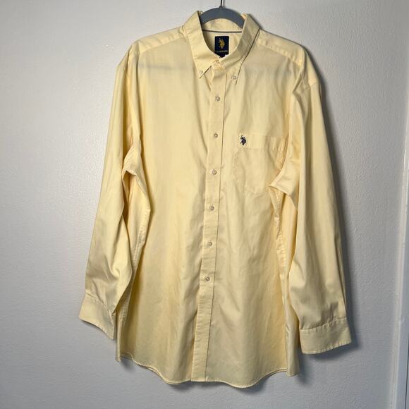 U.S. Polo ASSN XL Light Yellow LS Button-Up Oxford – Great for DIY & Upcycling - Picture 4 of 14
